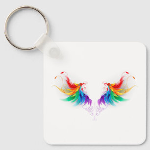 Chaveiro Asas de Arco-Íris Fofas
