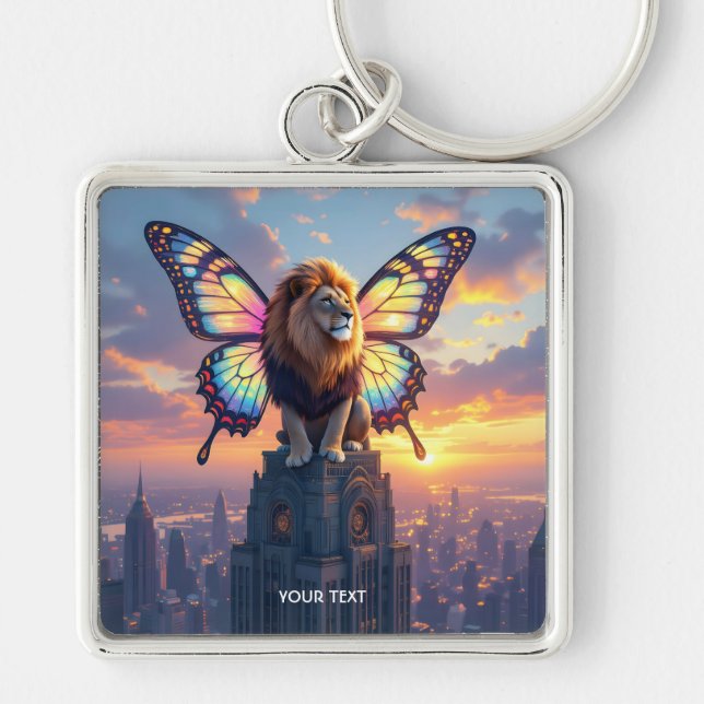 Chaveiro Asas de Borboleta Leão Fofo Fantasia (Frente)
