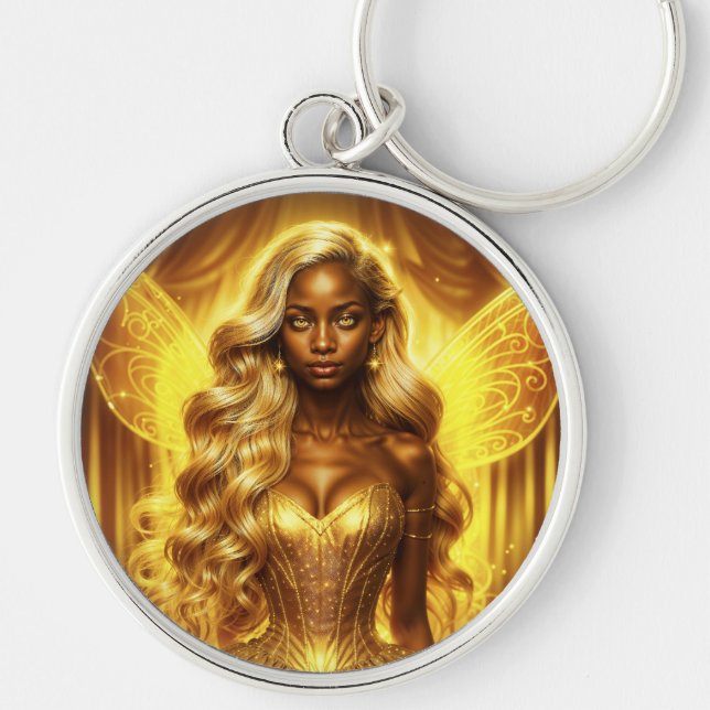 Chaveiro Asas espumantes elegantes de fadas ouros entonadas (Frente)