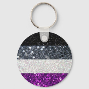 Chaveiro Asexual Pride glitter keychain