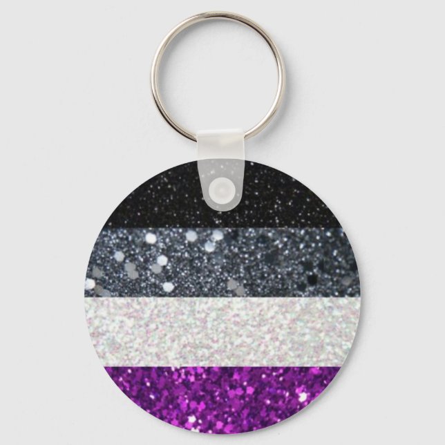 Chaveiro Asexual Pride glitter keychain (Frente)