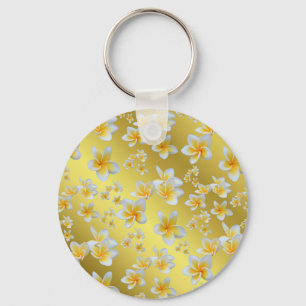 Chaveiro asiático, amarelo, branco, floral, brilhante, dou
