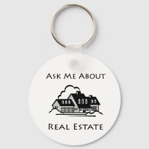 Chaveiro Ask Me About Real Estate Key Chain