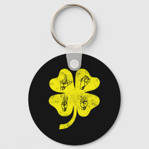 Chaveiro ASL Love Sign Language Dia de São Patrício com sup