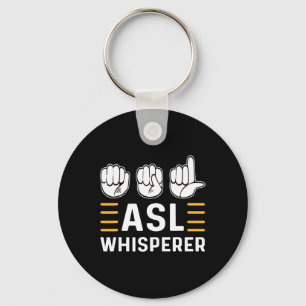 Chaveiro AsL Whisperer. Sinal de consciência ASL Língua de