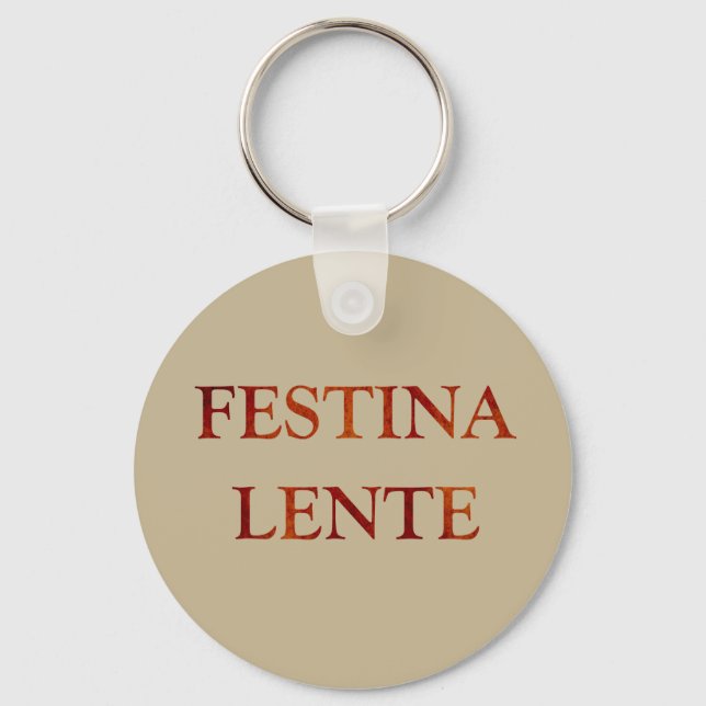 Chaveiro aspas festina lente latin (Frente)