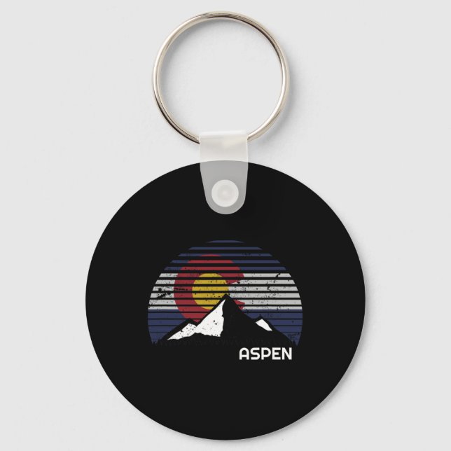 Chaveiro Aspen Colorado Flag - Co Bluebird Day Mountain (Frente)