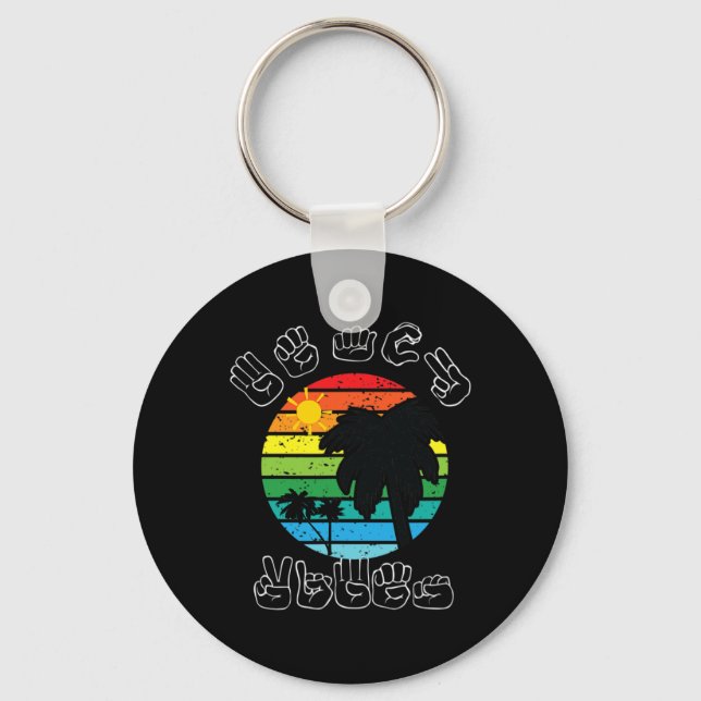Chaveiro Assinando o idioma do sinal ASL Roupa Praia com Re (Frente)