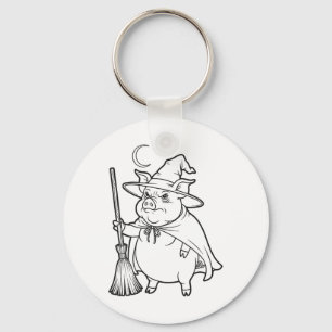 Chaveiro Assistente De Porco Halloween Para Crianças Colori