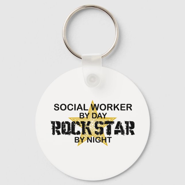 Chaveiro Assistente Social Rock Star por Noite (Frente)