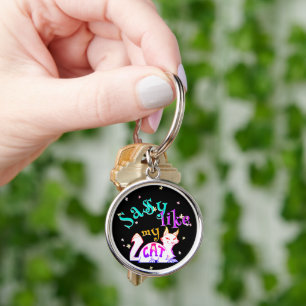 Chaveiro Assombrado Como O Meu Neon Cat Catchy Flowers Text