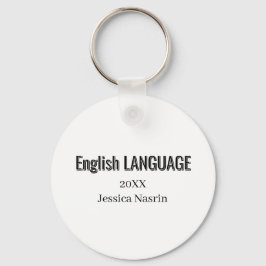 Chaveiro Assunto Escolar Minimalista de Texto