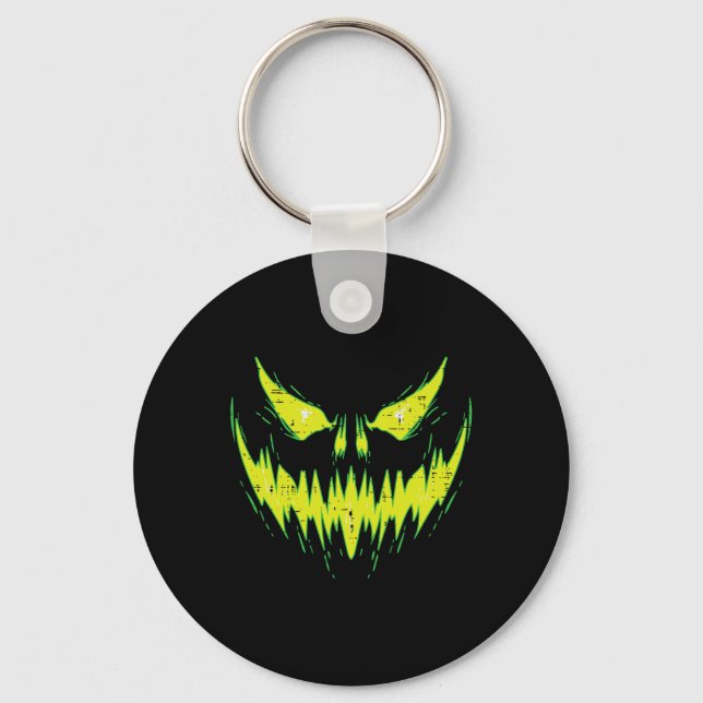 Chaveiro Assustador Pumpkin Jack O Lanterna Face Homens do  (Frente)