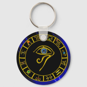 Chaveiro ASTRAL HORUS EYE,BLUE TALISMAN Astrology Chart