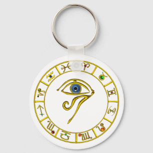 Chaveiro ASTRAL HORUS EYE,BLUE TALISMAN Astrology Chart
