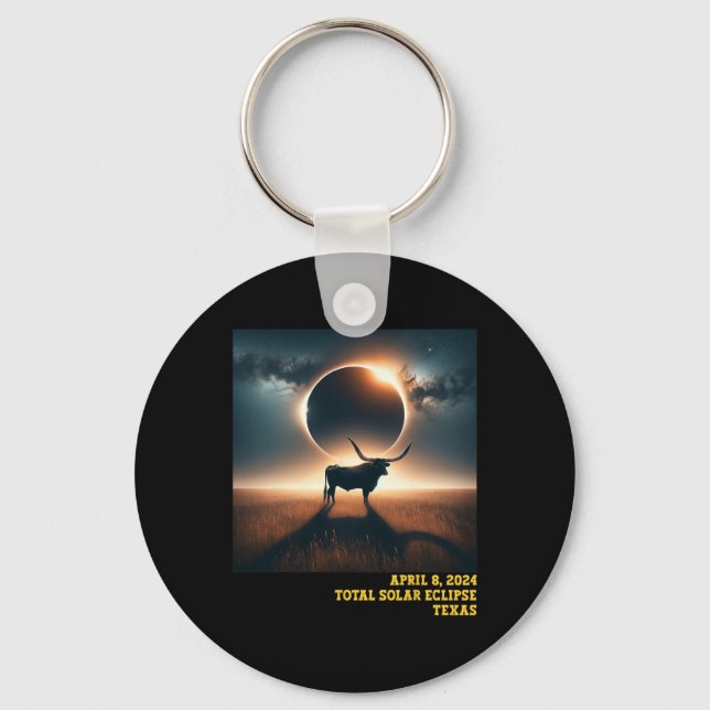 Chaveiro Astro Comemorativo de 2024 Eclipse Solar Total do  (Frente)
