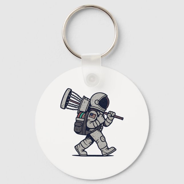 Chaveiro Astronaut Disc Golfer Funny Disc Golf  (Frente)