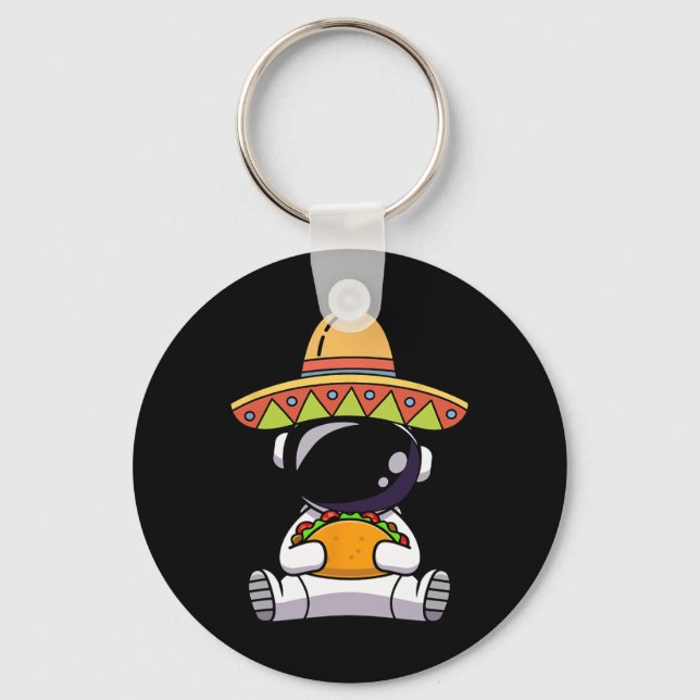 Chaveiro Astronauta Comendo Tacos Funny Cinco De Mayo Space (Frente)