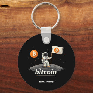 Chaveiro Astronauta da Lua Crypto Bitamt Design BTC