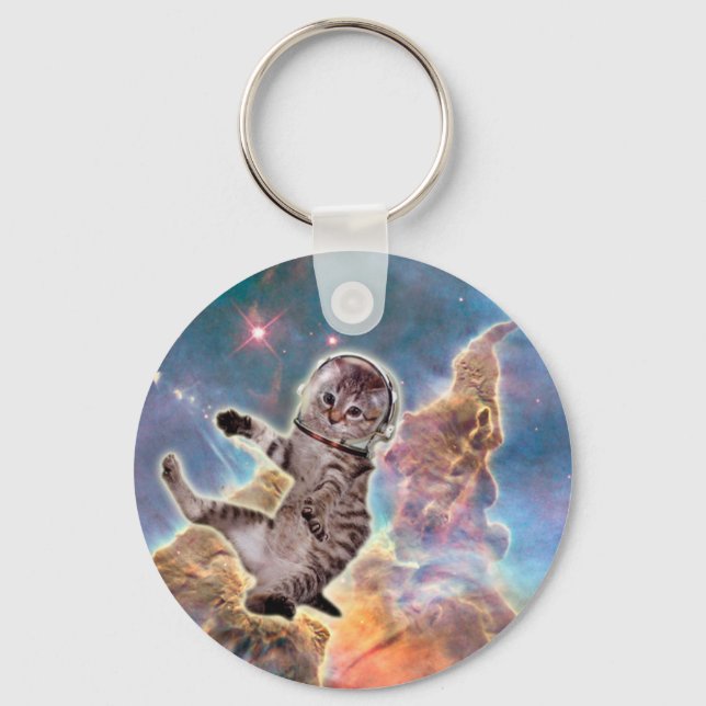 Chaveiro Astronauta de gato gordo (Frente)