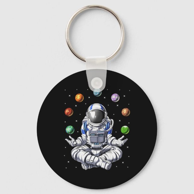 Chaveiro Astronauta Espaço Planetas Meditação Yoga Espiritu (Frente)
