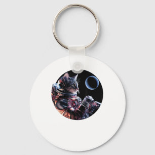Chaveiro Astronauta Gato com Planeta