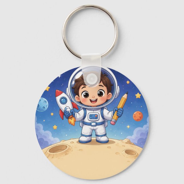 Chaveiro Astronauta Mirim Pronto para Explorar (Frente)