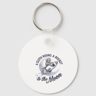 Chaveiro Astronauta Preguiçoso Adorável Montando