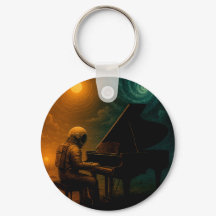 Astronauta Tocando Piano na Realidade Dividida - S