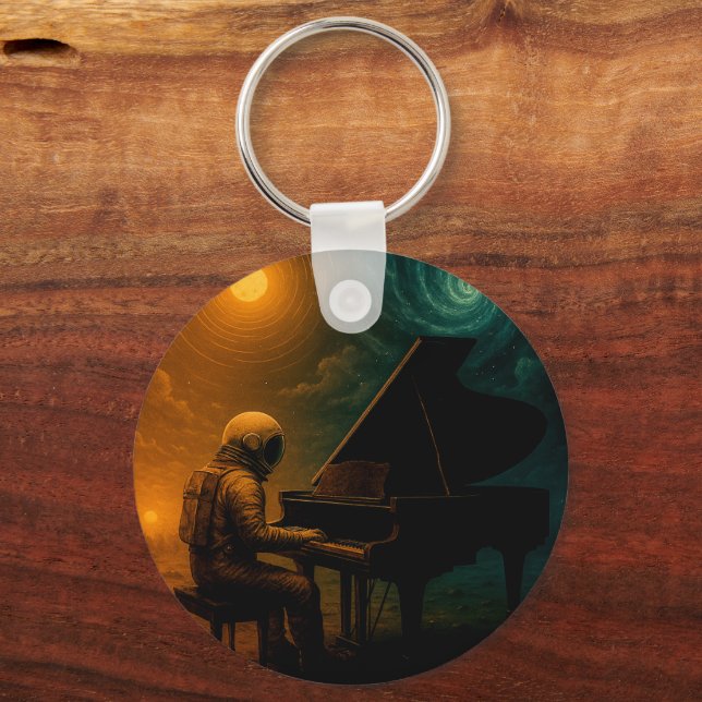Chaveiro Astronauta Tocando Piano na Realidade Dividida - S (Frente)
