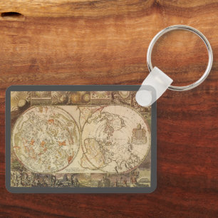 Chaveiro Astronomia Vintage, Mapa Celeste Planisfério