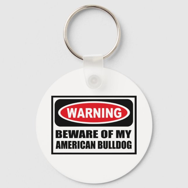 Chaveiro ATENÇÃO À MINHA CADEIA-Chave AMERICANA BULLDOG (Frente)