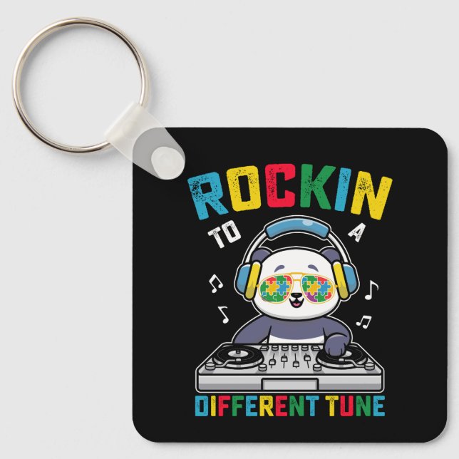 Chaveiro Atenção A Uma Sensibilização De Panda Diferente (Frente)