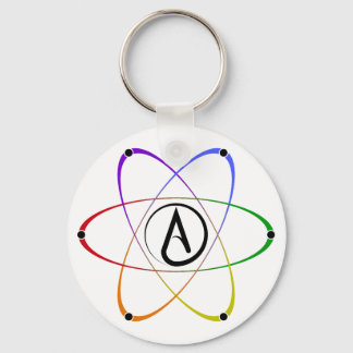 Chaveiro Atheist Atom Symbol Rainbow Black