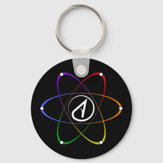 Chaveiro Atheist Atom Symbol Rainbow White