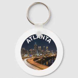 Chaveiro Atlanta Georgia Silhueta, Luzes da Cidade Noturna