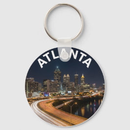 Chaveiro Atlanta Georgia Skyline, Night City Lights Souveni