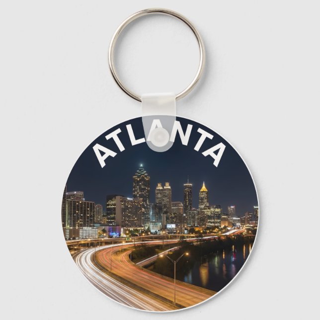 Chaveiro Atlanta Georgia Skyline, Night City Lights Souveni (Frente)