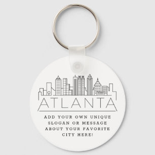 Chaveiro Atlanta, Georgia Stylized Skyline   Slogan Persona