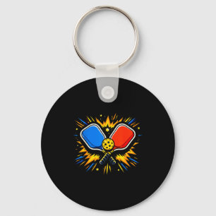 Chaveiro Atleta de pickleball estilo desenho animado esport