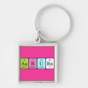 Chaveiro Auburn periodicamente keyring de nome de mesa