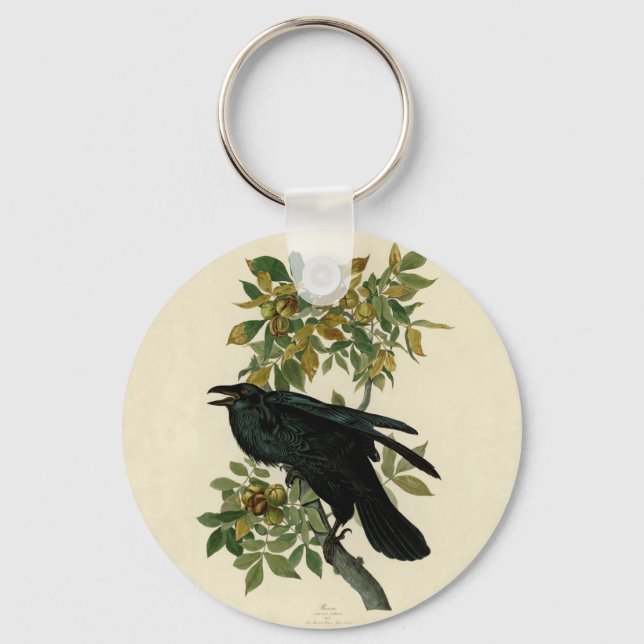 Chaveiro Audubon Raven Bird Classic Trabalho de arte (Frente)