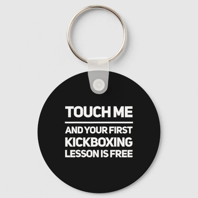 Chaveiro Aula de Kickboxing Funny Touch Me é Kickboxer Grát (Frente)