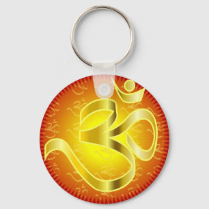Chaveiro Aum ou símbolo do OM nos amarelos & nos vermelhos
