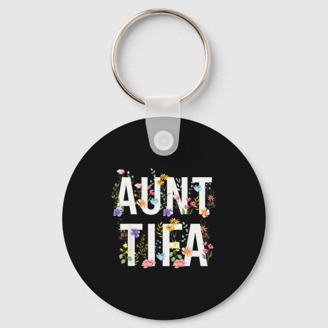 Chaveiro Aunt Tifa - Retro Wildflowers Floral Feminist Mom  (Frente)