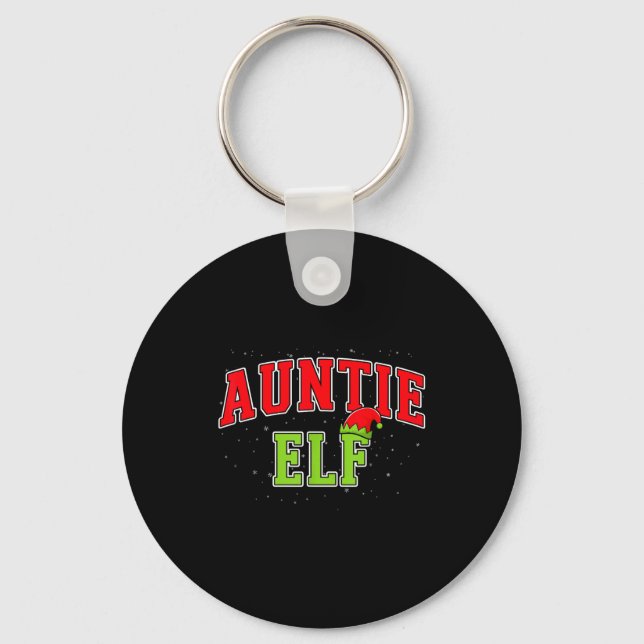 Chaveiro Auntie Elf Christmas Family Matching Group Xmas Si (Frente)