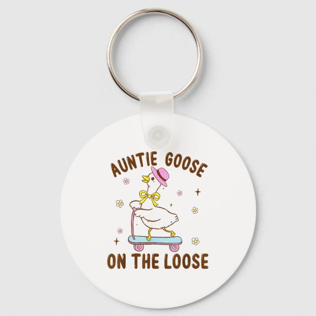 Chaveiro Auntie Goose On The Loose Funny Birthday Matching  (Frente)