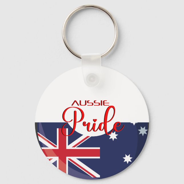 Chaveiro Aussie Pride Carregar: Abaixo Sob Anéis-Chave Espi (Frente)