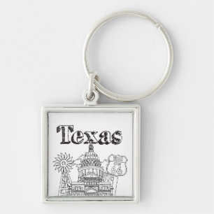 Chaveiro Austin Texas Art Vacation Texas Souvenir Design