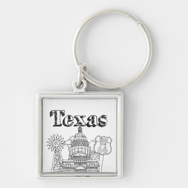 Chaveiro Austin Texas Art Vacation Texas Souvenir Design (Frente)